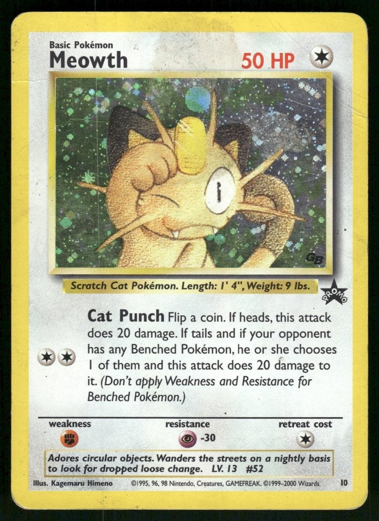 Meowth 10/53 - Wizards Black Star Promos (Poor), Verzenden, Gebruikt