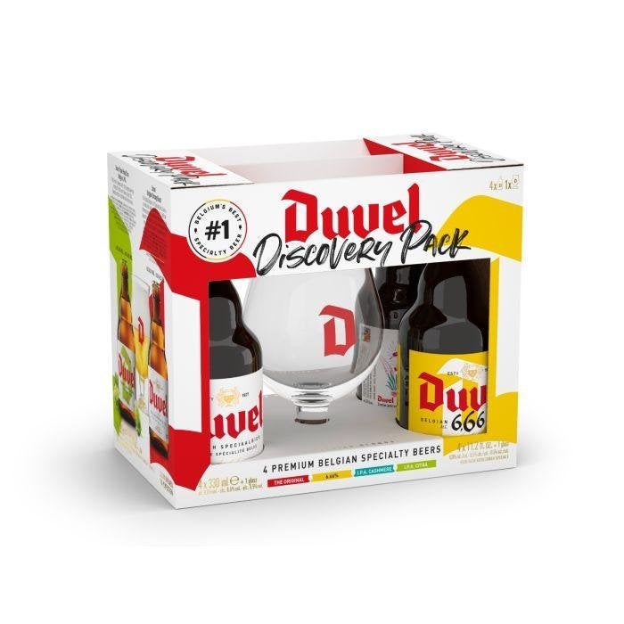 Duvel Discovery 4 x 33cl + glas giftpack, Verzamelen, Biermerken, Ophalen, Nieuw, Flesje(s), Duvel