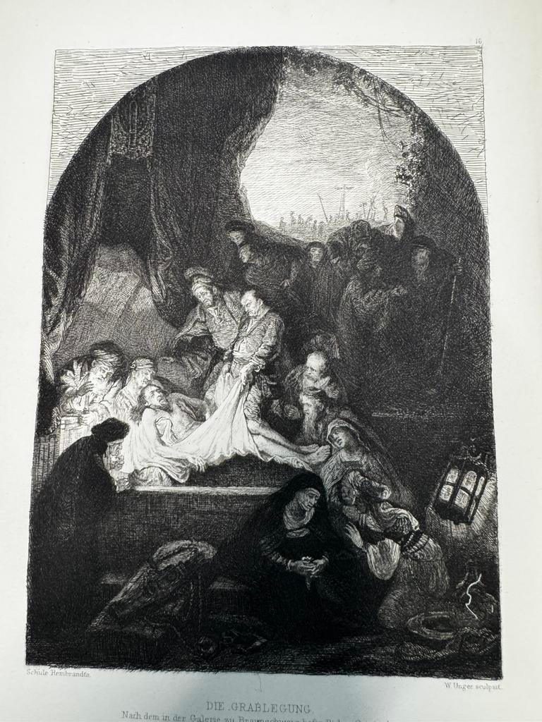 Antieke gravure 19e eeuw ets, Antiek en Kunst, Ophalen
