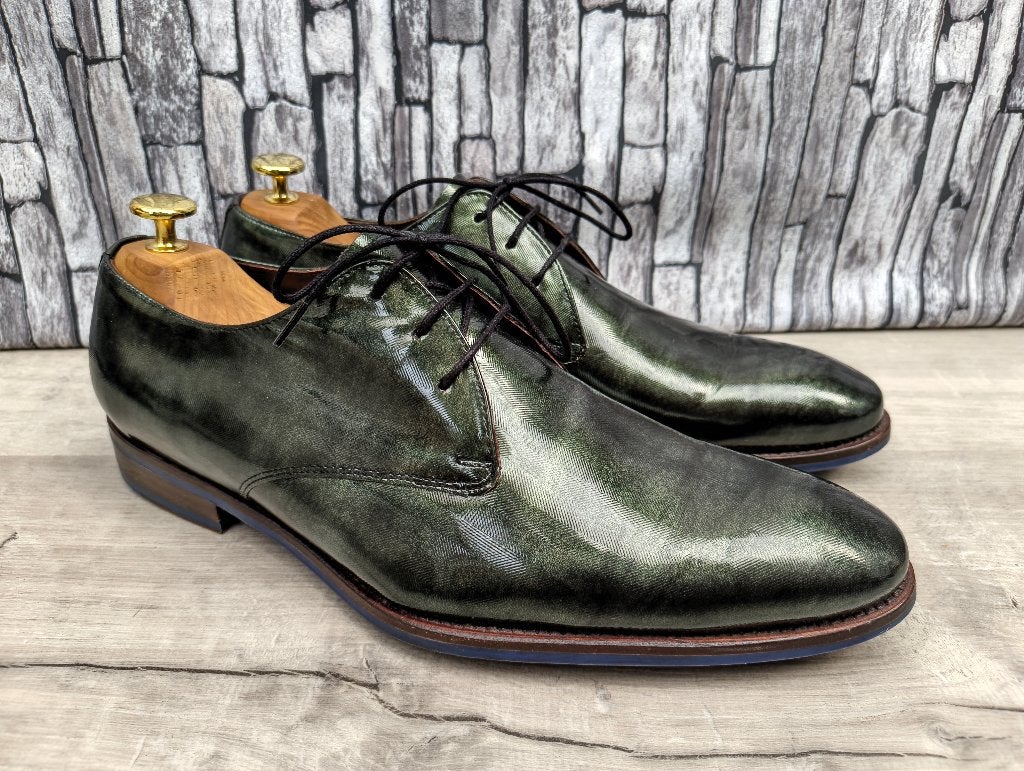 Floris van Bommel groene lak herenschoenen - Mt 42 (8), Autres couleurs, Floris van Bommel, Chaussures à lacets, Comme neuf