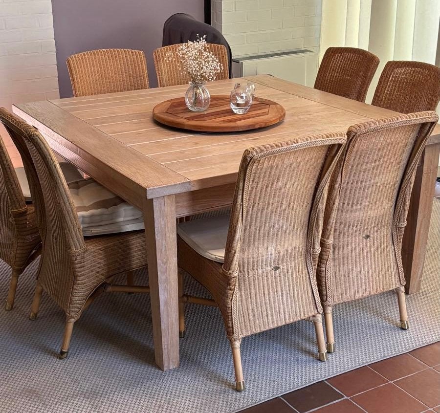 Table en chêne avec 8 chaises, Enlèvement, Utilisé, 8 chaises ou plus