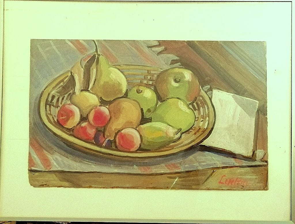 Robert Lepeltier '' Still-life with fruits '' gouache '', Verzenden, Gouache