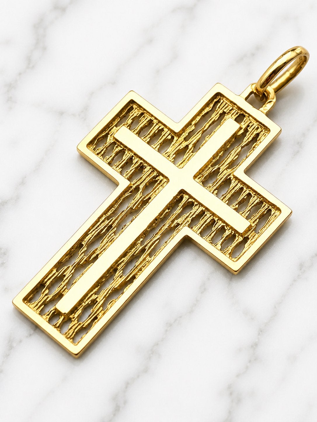 Pendentif Croix - or 18 carats, Enlèvement ou Envoi, Comme neuf, Or, Or