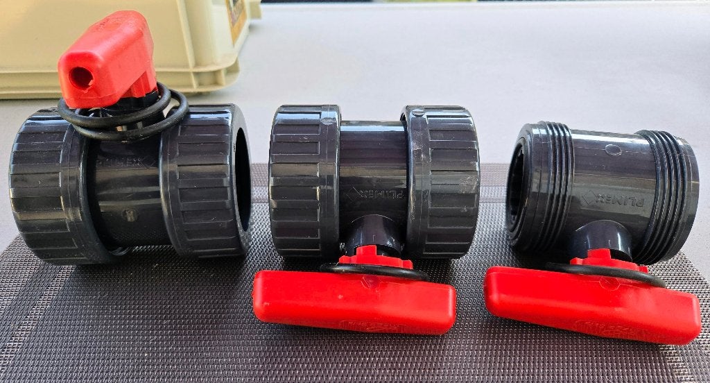 3 Stuks 1'1/2 Zwembadkranen Kogelkraan (Plimex), Jardin & Terrasse, Accessoires de piscine, Enlèvement ou Envoi, Comme neuf
