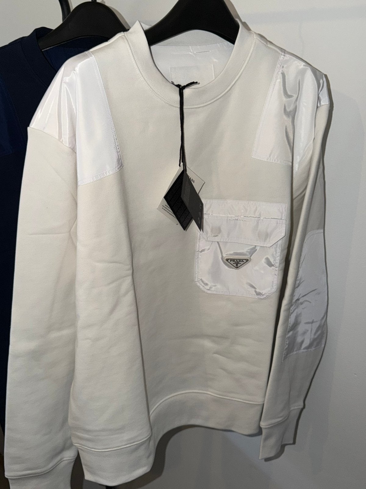 Prada re nylon Trui, Ophalen, Nieuw, Maat 48/50 (M), Wit