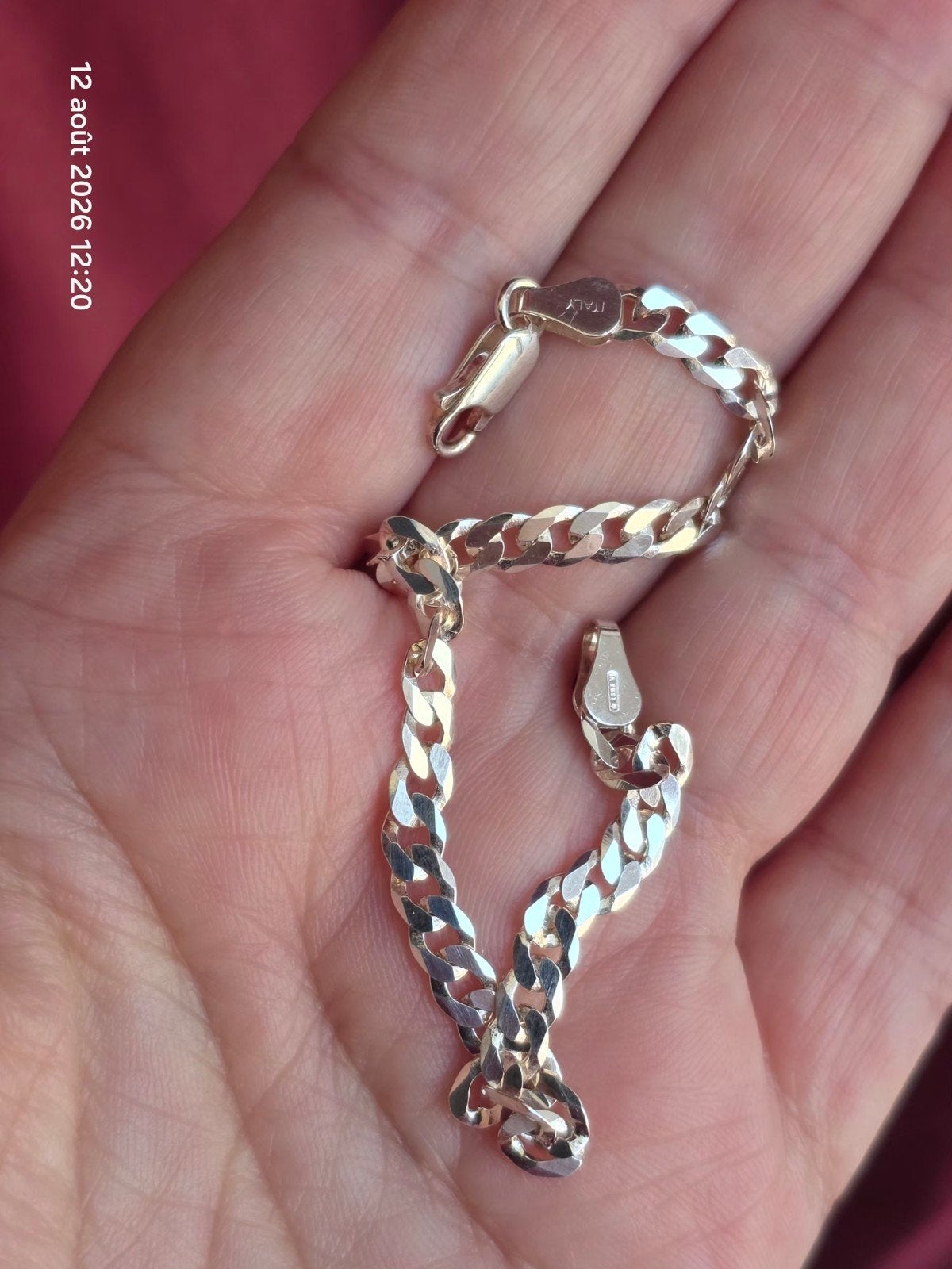 Gecertificeerde armband van 925 sterling zilver voor heren, Handtassen en Accessoires, Armbanden, Ophalen, Nieuw, Zilver, Zilver
