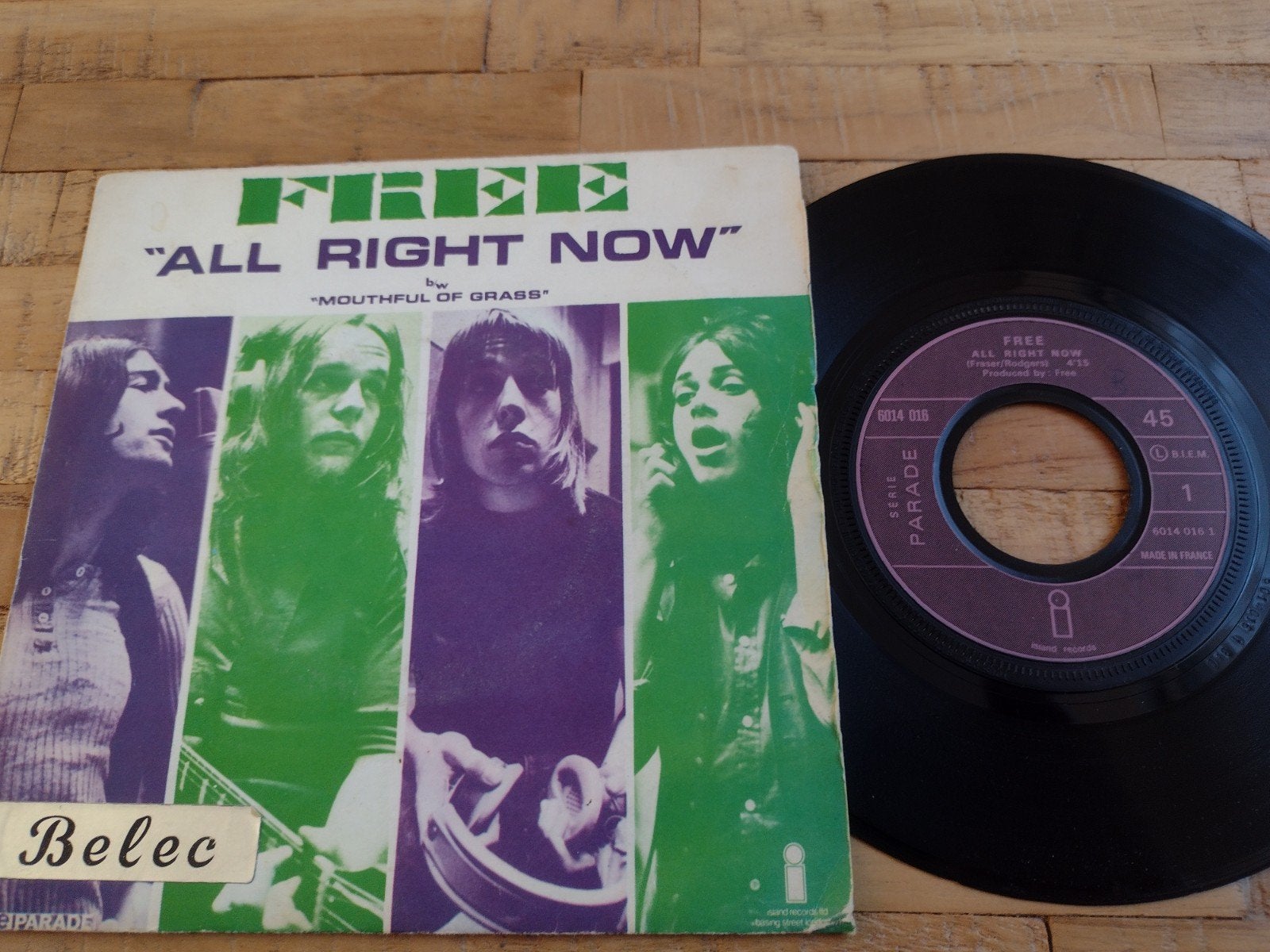 oldies 7" single: FREE : ALL RIGHT NOW 1970, 7 inch, Ophalen of Verzenden, Zo goed als nieuw, Beschermende buitenhoes