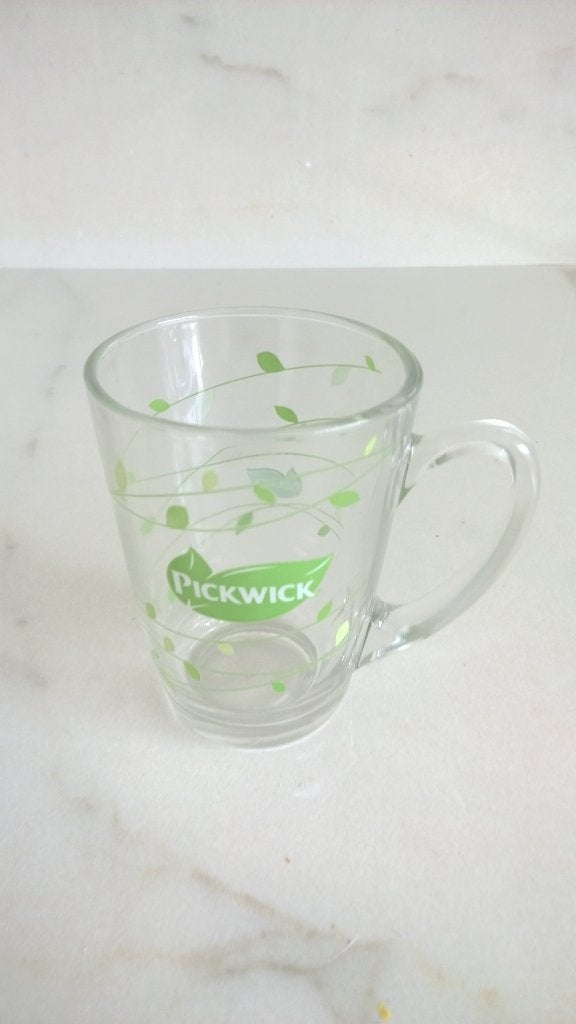 Vintage Pickwick glas + doosje, Ophalen of Verzenden, Zo goed als nieuw, Gebruiksvoorwerp