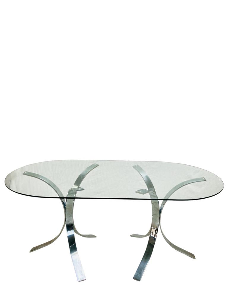 Tafel chrome glas, Ophalen, Zo goed als nieuw, Glas