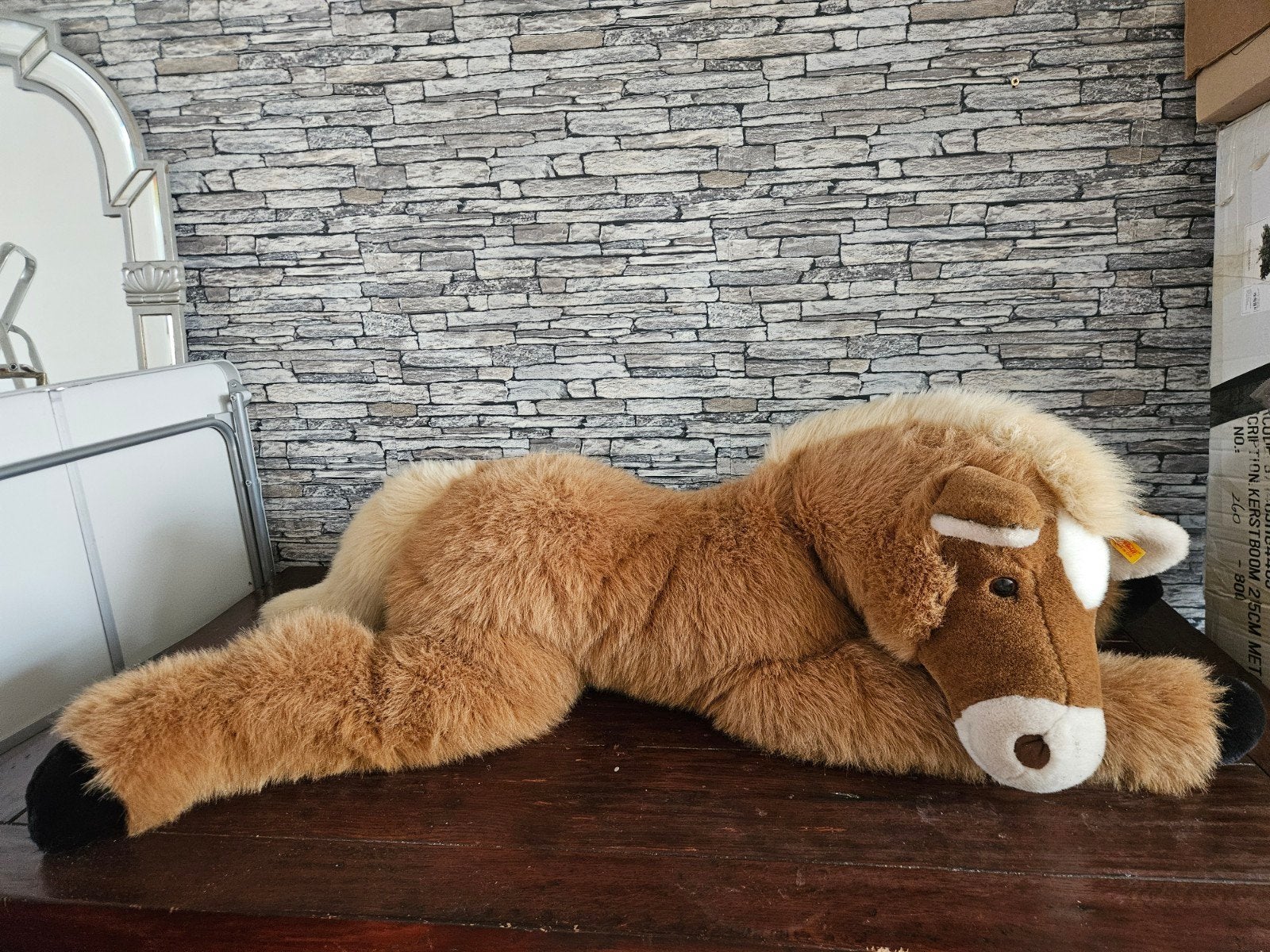 Groot knuffelpaard van Steiff (+- 90cm), Ophalen