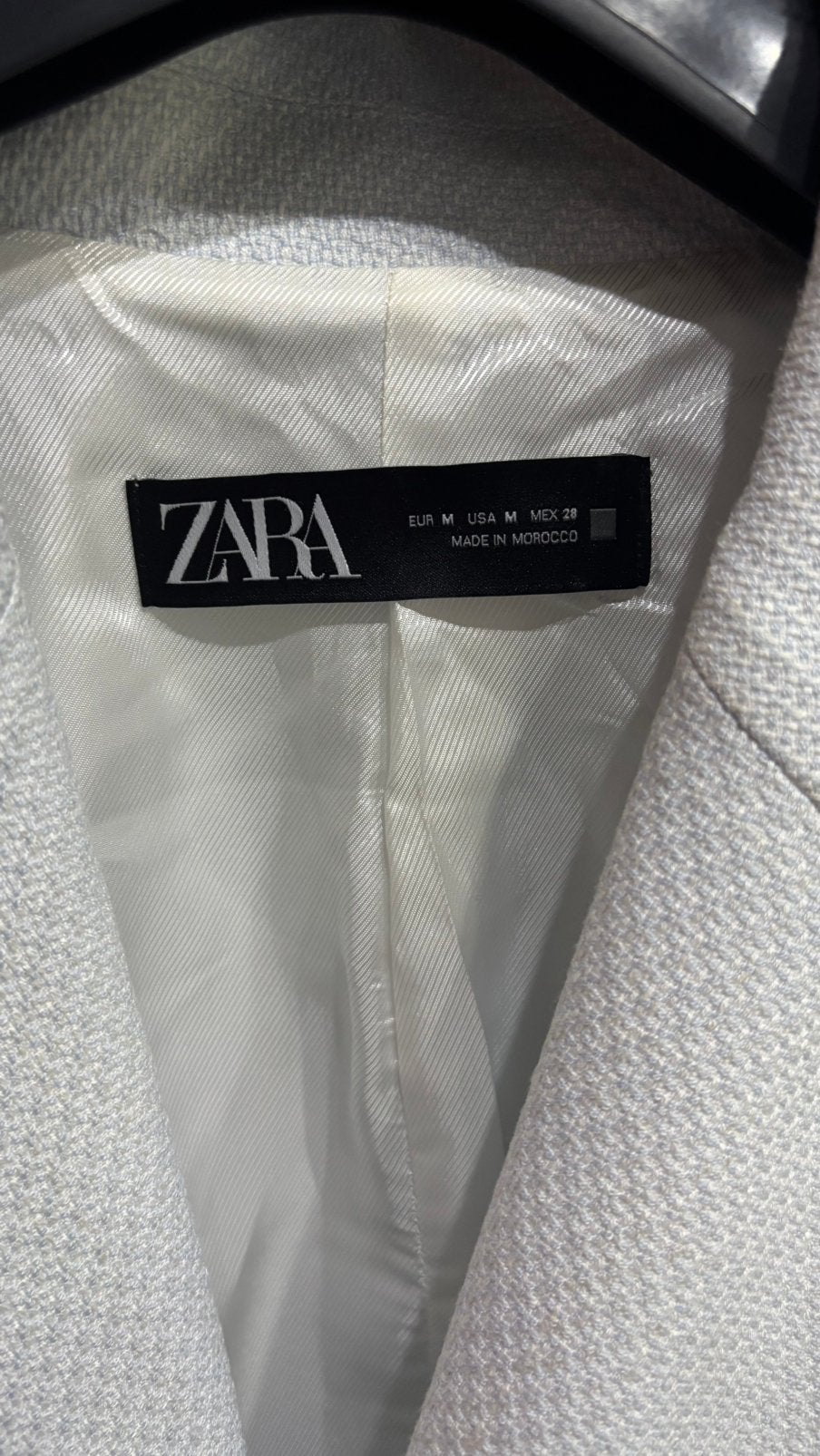 Blazer ZARA bleu ciel / blanc cassé texturé – Taille M, Taille 38/40 (M), Comme neuf, Enlèvement, Bleu