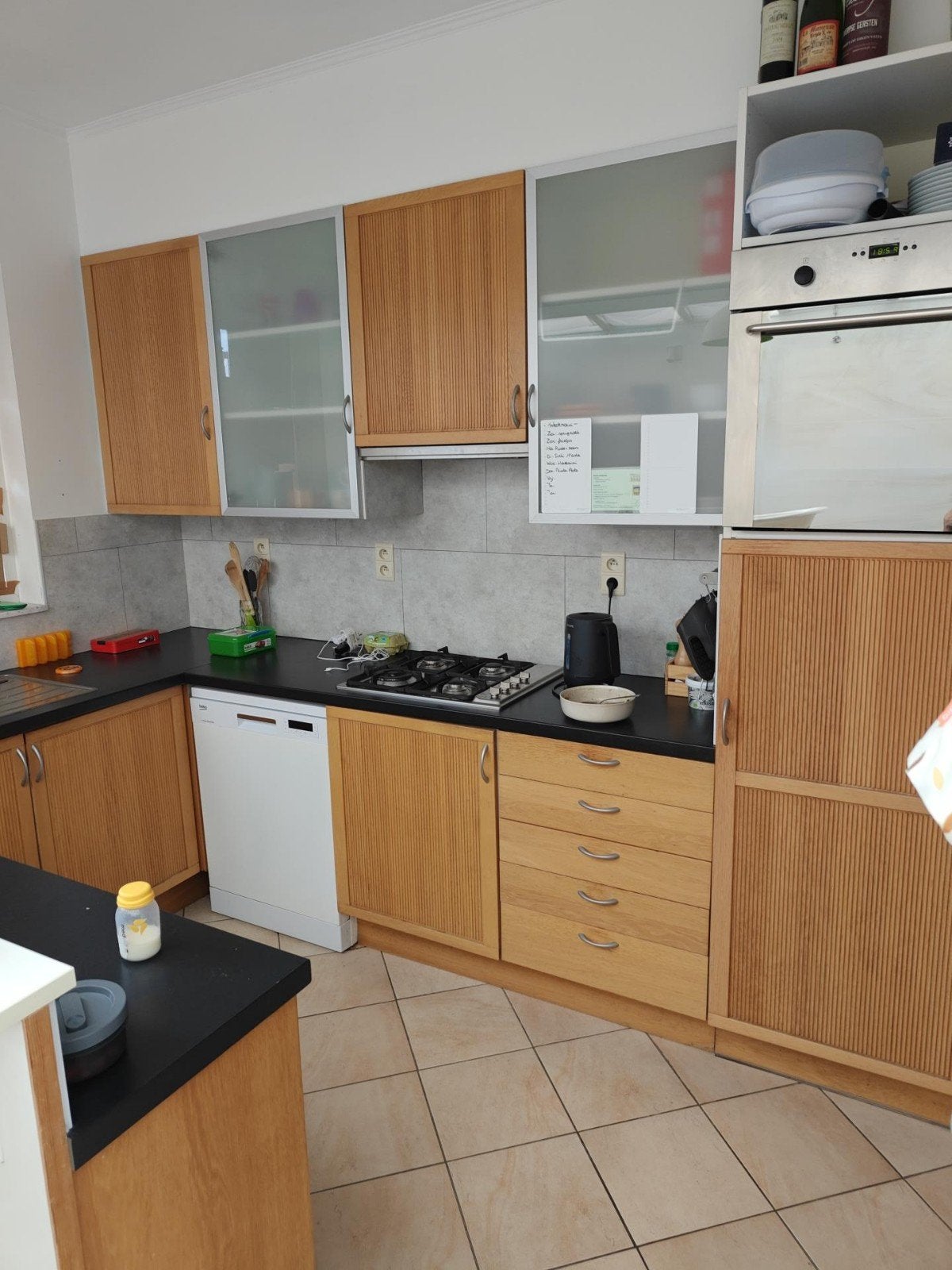IKEA FAKTUM keuken met ULRIKSDAL eiken fronten – bieden, Huis en Inrichting, Ophalen, Gebruikt, U-keuken, Bruin