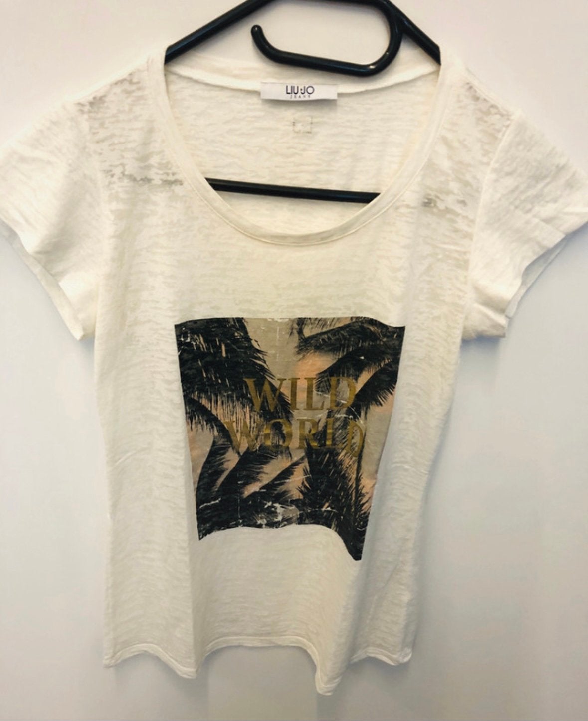 Crèmekleurige T-shirt van Liu Jo, Wit, Ophalen of Verzenden, Zo goed als nieuw, Korte mouw