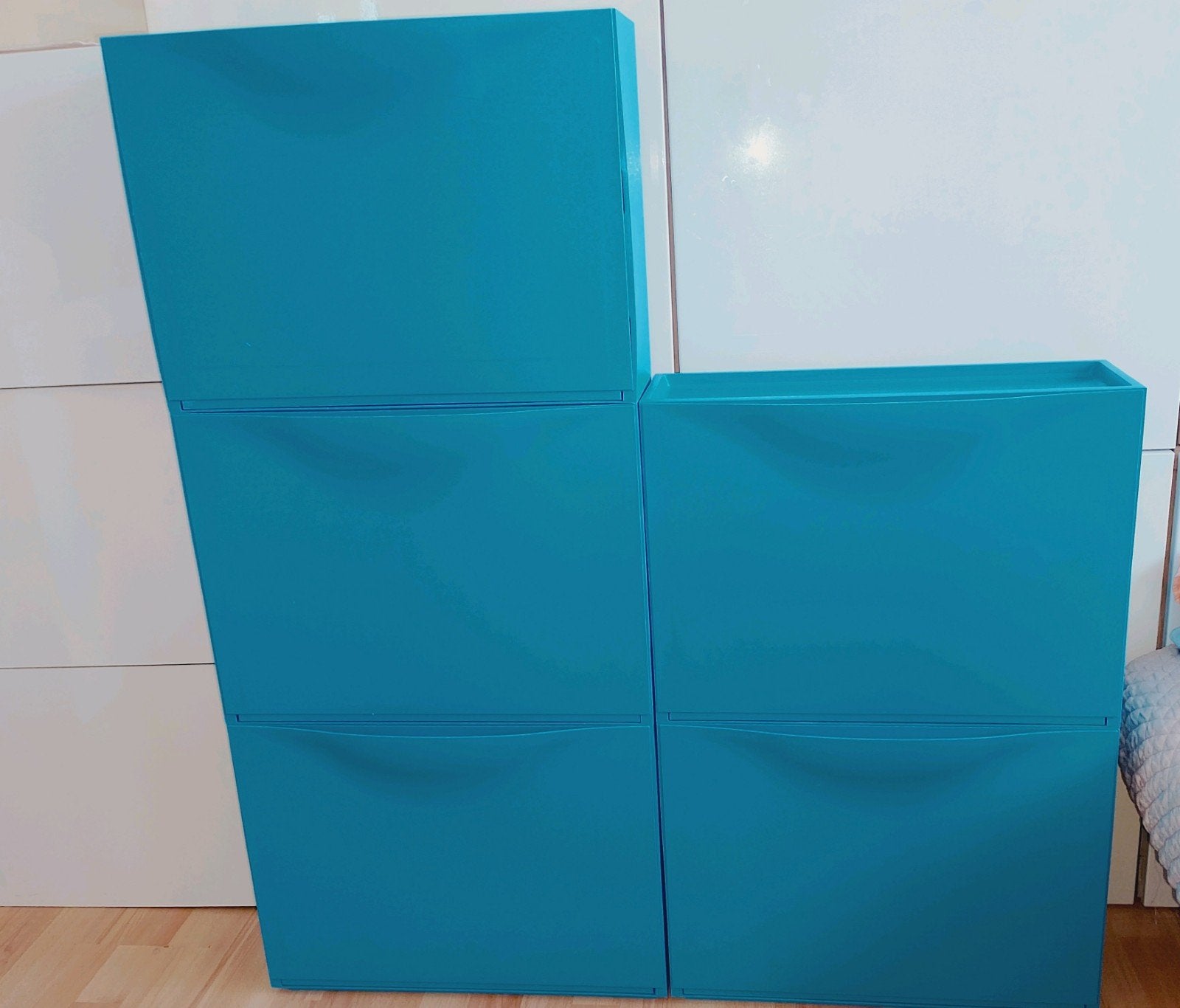 5 blauwe Trones, Huis en Inrichting, Kasten | Schoenenkasten, Gebruikt, Ophalen