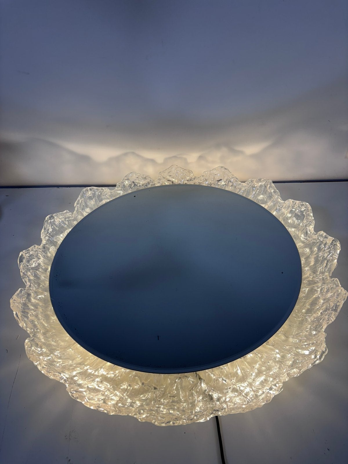 Vintage Wandspiegel Met Verlichting | Jaren 60 plexiglas 70, Ophalen, Zo goed als nieuw