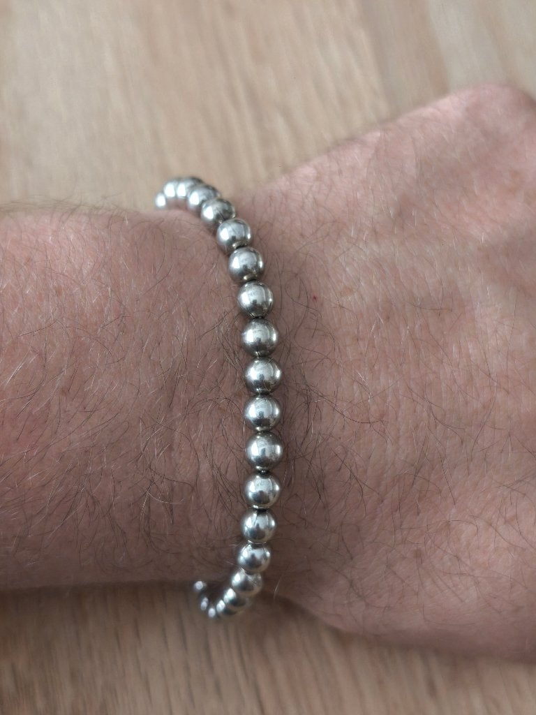 Zilveren Kogelarmband Ball Chain Armband 925 Sterling Zilver, Handtassen en Accessoires, Ophalen of Verzenden, Zilver, Armband