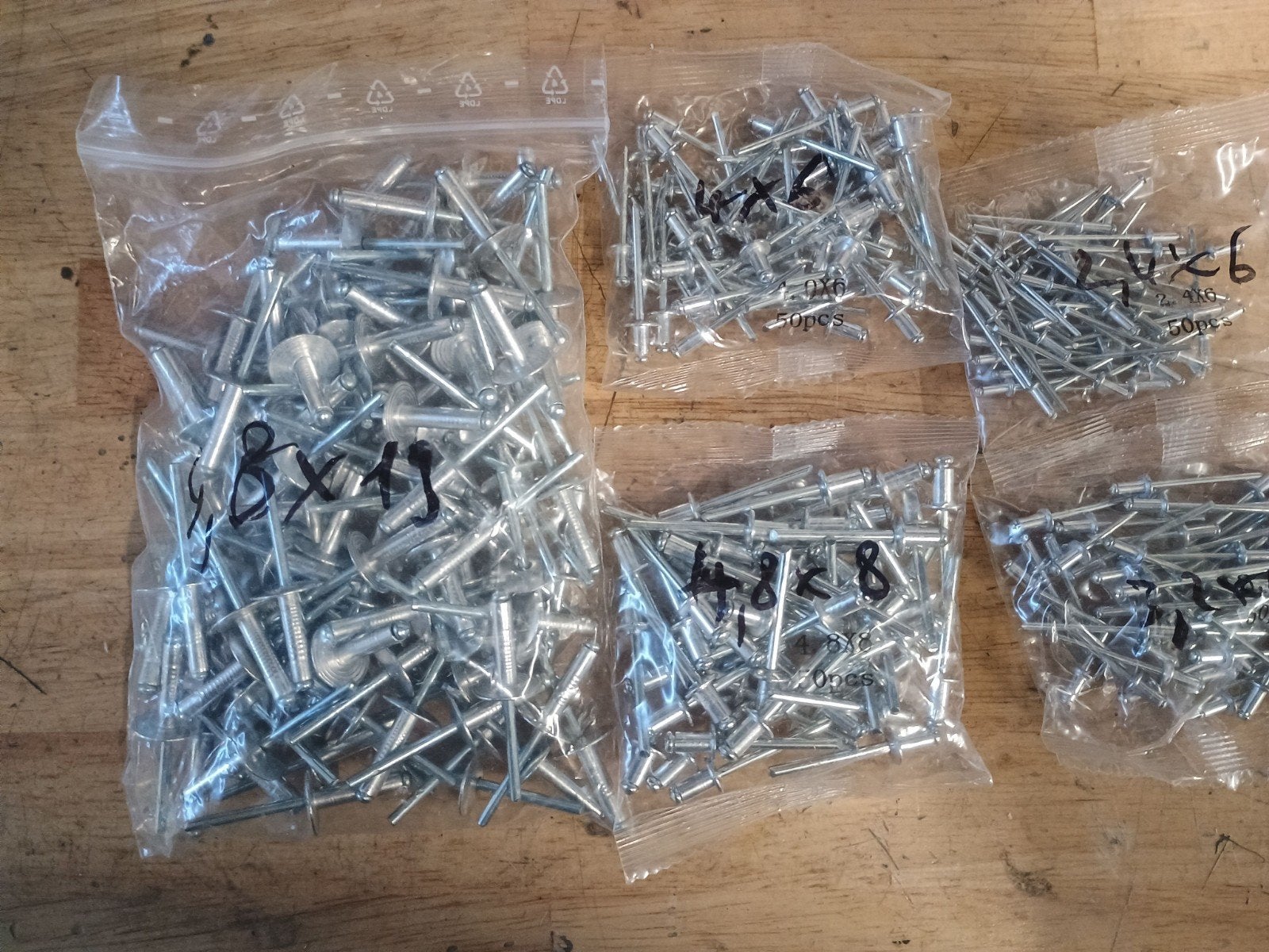 klinknagels popnagels revetten, 5 volle zakjes, Doe-het-zelf en Bouw, Ophalen of Verzenden, Nieuw