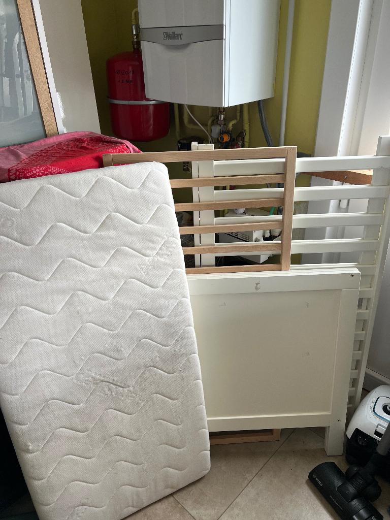 Babybed, Kinderen en Baby's, Ophalen, Gebruikt, Minder dan 140 cm, Matras
