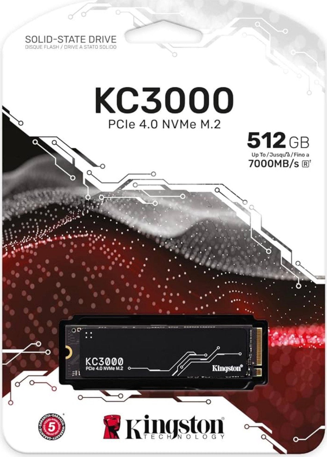 Kingston KC3000 SSD van 512 GB — PCIe 4.0 NVMe M.2, Ophalen, SSD