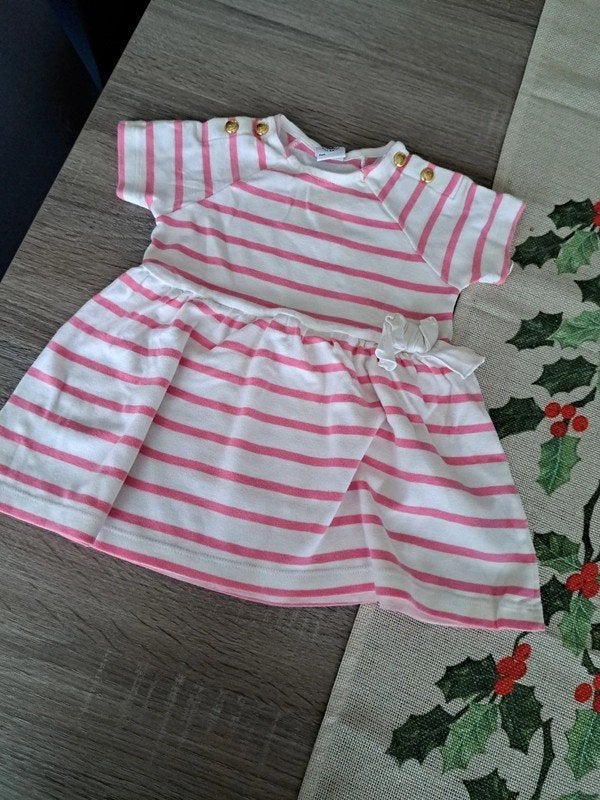 Petit Bateau gestreepte jurk 74, Kinderen en Baby's, Babykleding | Maat 74, Meisje, Jurkje of Rokje, Ophalen of Verzenden, Petit Bateau
