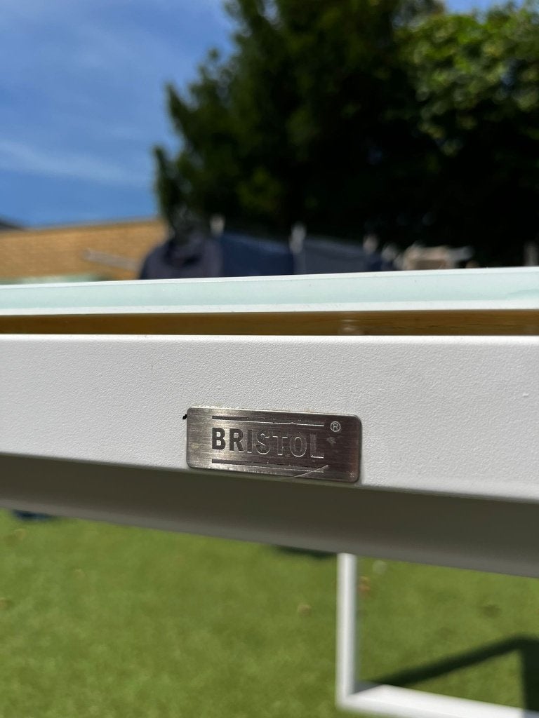 hoge bar/tuintafel met 6 stoelen, Ophalen, 6 zitplaatsen, Aluminium, Zo goed als nieuw