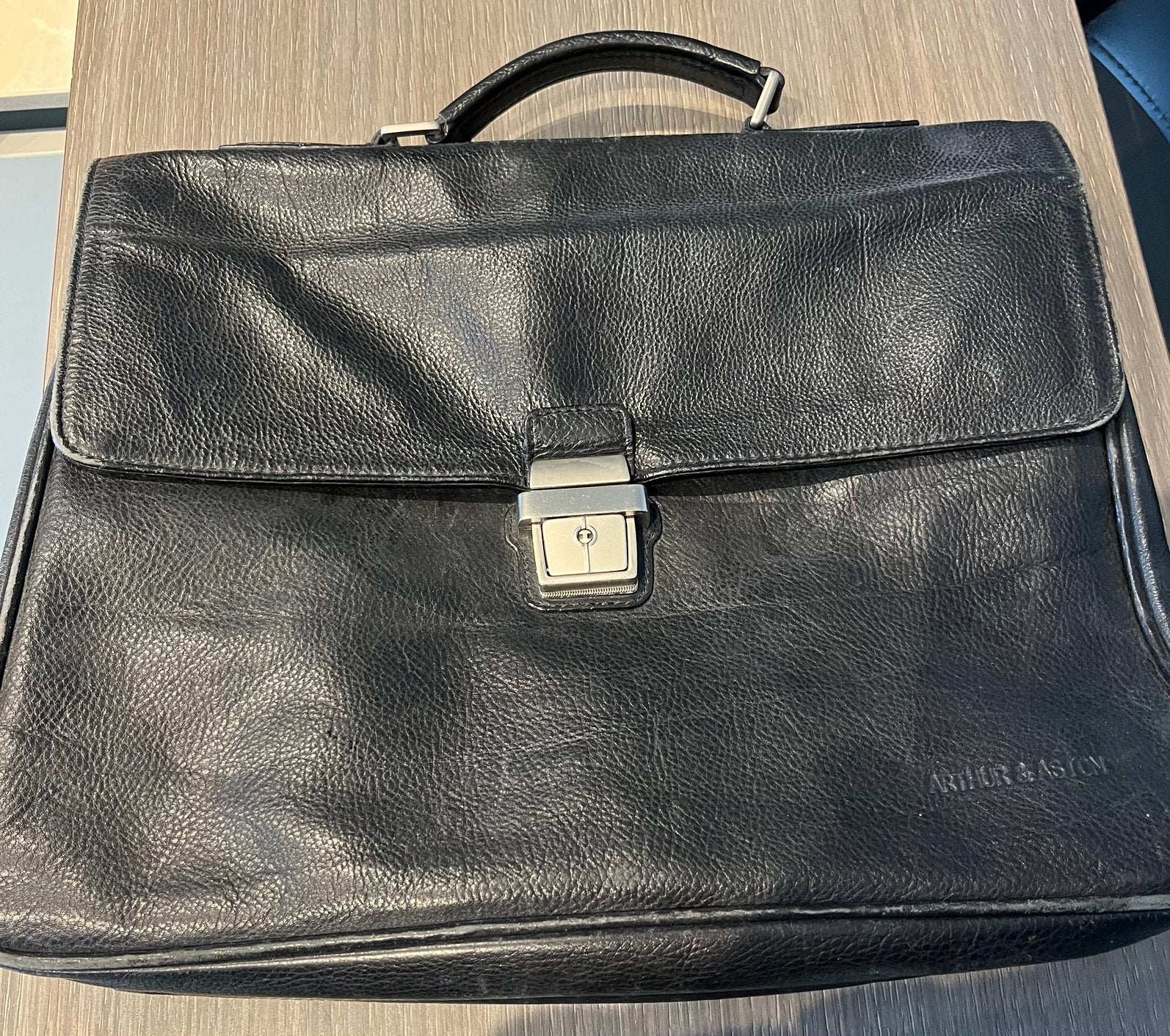 Lederen aktentas, Handtassen en Accessoires, Ophalen, Gebruikt, Zwart, Aktetas of Boekentas