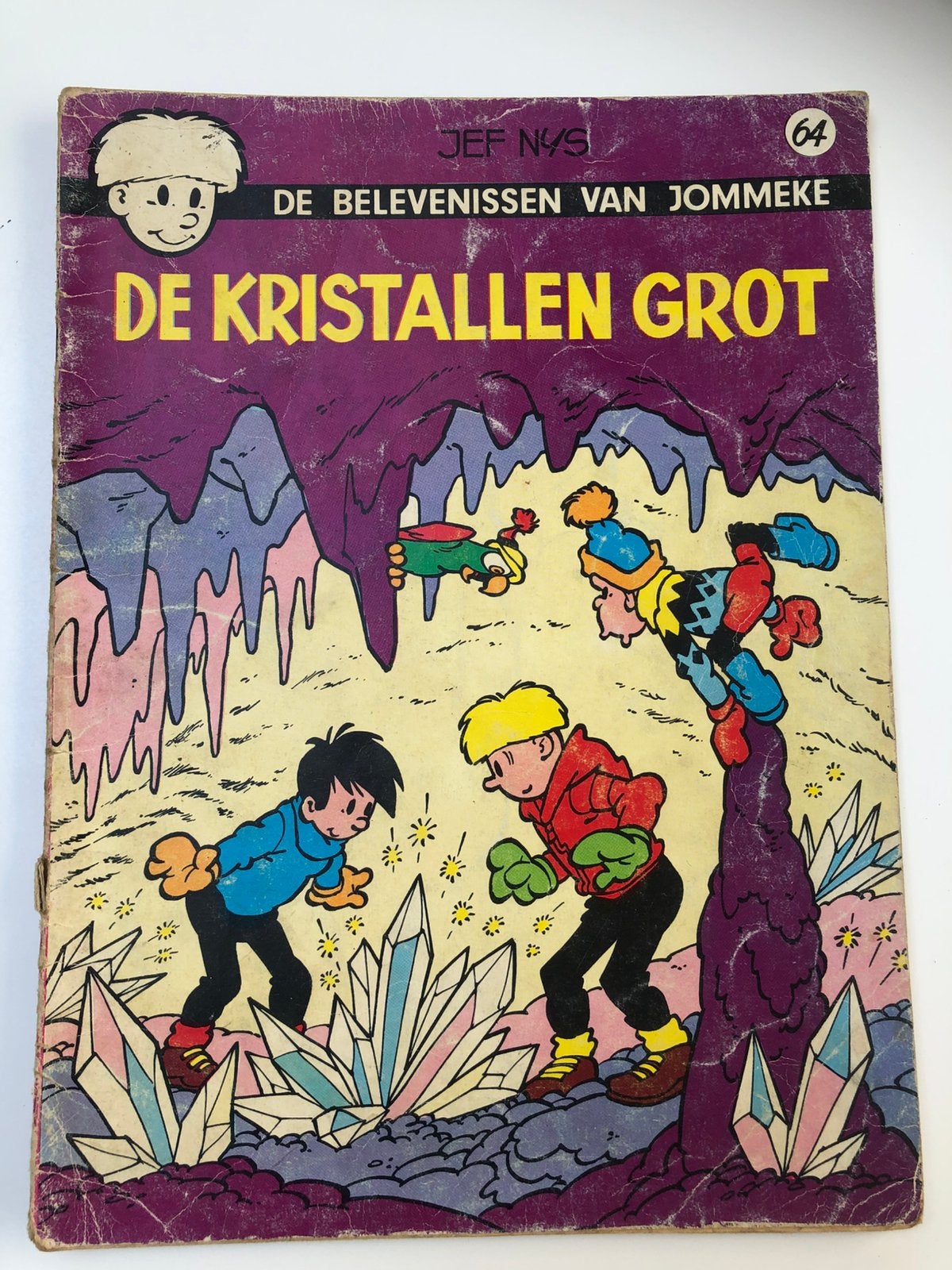 De belevenissen van Jommeke - De kristallen grot (1974), Boeken, Eén stripboek, Ophalen of Verzenden, Gelezen