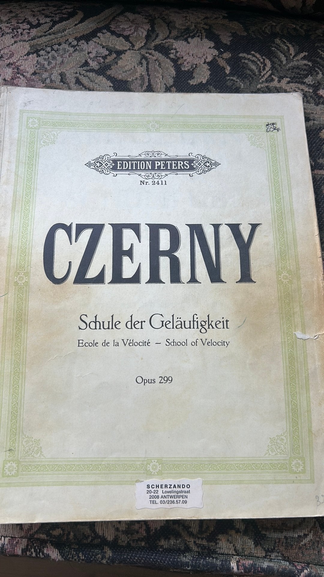 Pianoboek Czerny Opus 299, Ophalen of Verzenden, Zo goed als nieuw, Piano