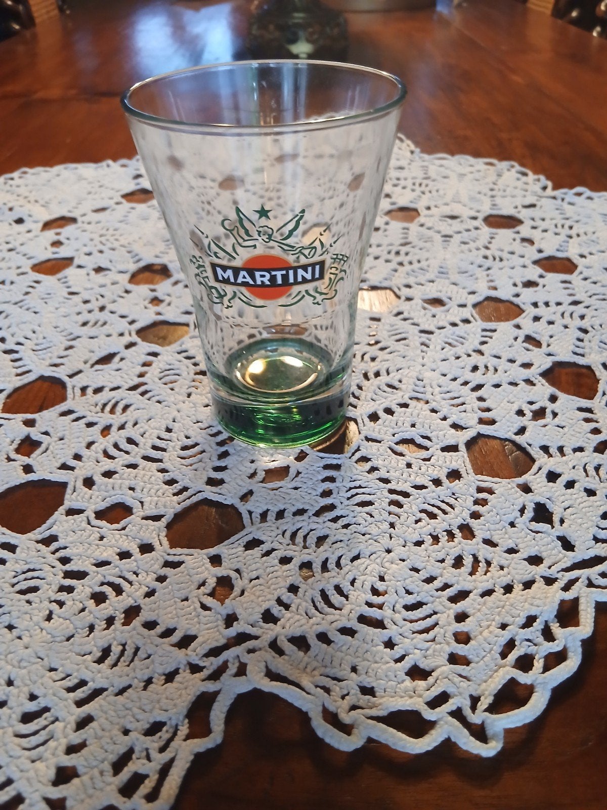 • Origineel Martini V-Tumbler Glas – 25cl – Groene Voet, Ophalen of Verzenden