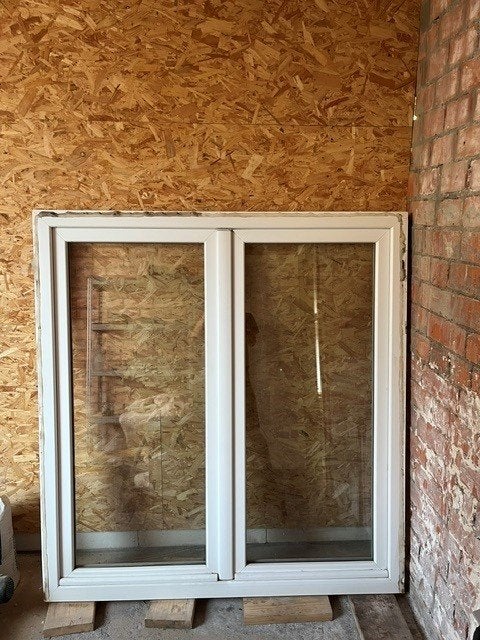 ramen PVC (wit), Bricolage & Construction, Vitres, Châssis & Fenêtres, Double vitrage, 120 à 160 cm, Fenêtre de façade ou Vitre
