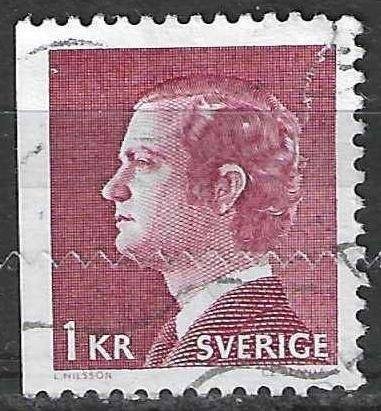 Zweden 1974 - Yvert 830a - Koning Gustav VI - 1 Kr. (ST), Postzegels en Munten, Postzegels | Europa | Scandinavië, Gestempeld