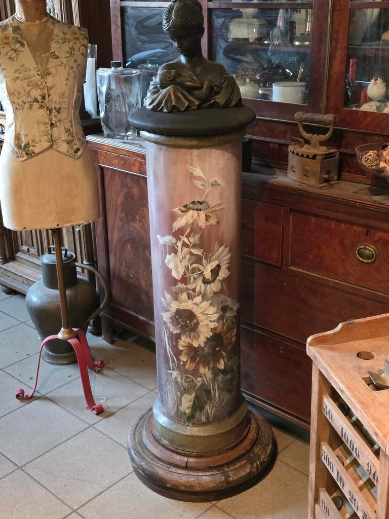 Mooie sokkel in zink beschilderd, Huis en Inrichting, Ophalen of Verzenden