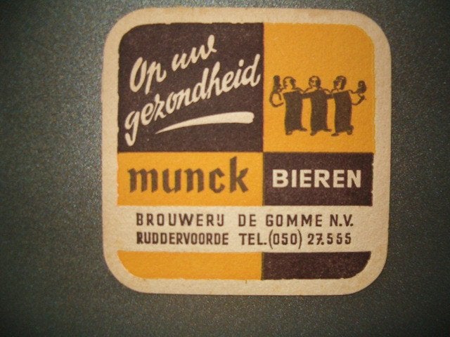 Tapis à bière De Gomme 3 Ruddervoorde : 95 x 95 mm, Enlèvement ou Envoi, Utilisé, Sous-bock