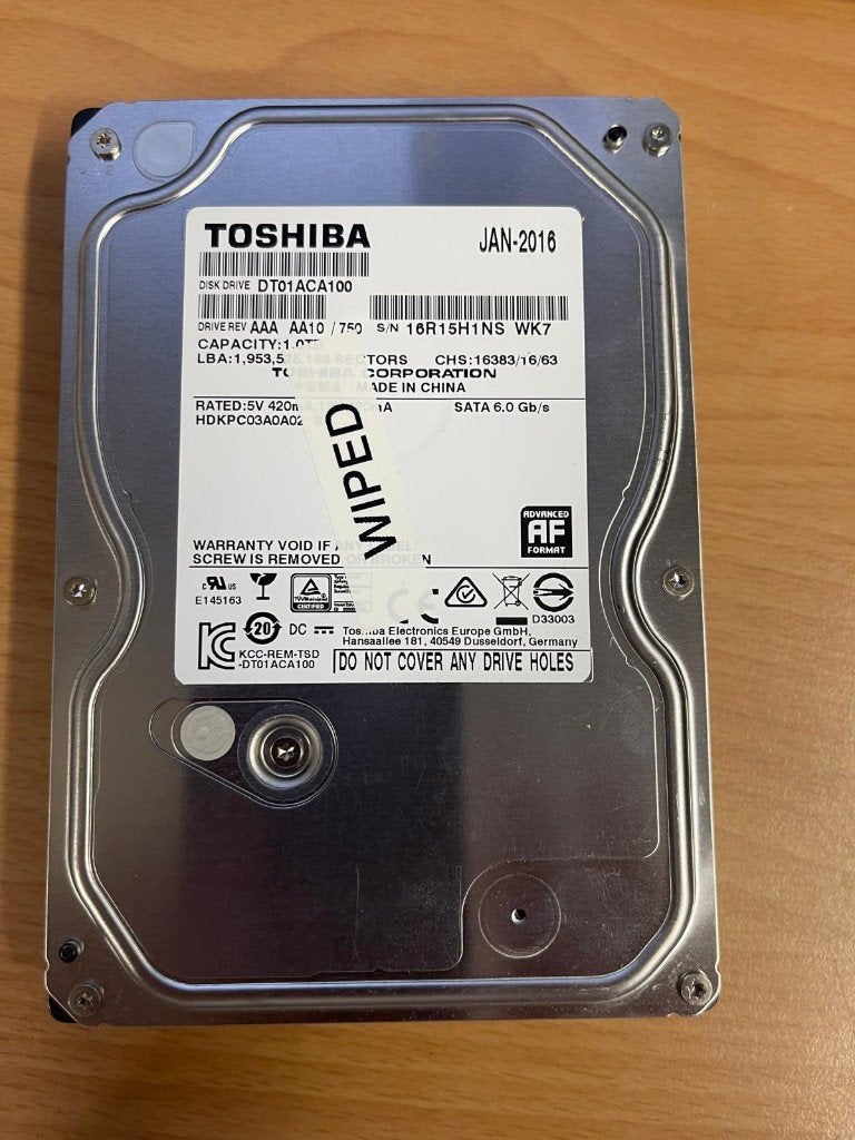 Toshiba HDD 1Tb, Computers en Software, Harde schijven, Ophalen, Intern, Desktop, Gebruikt