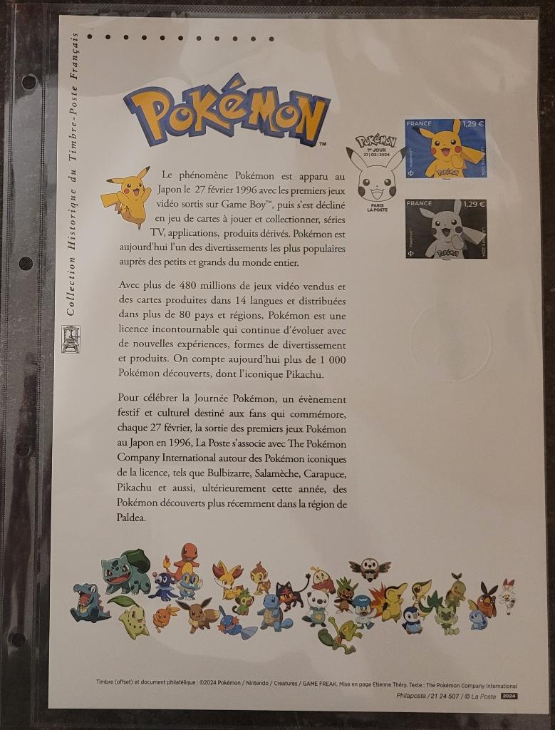 Het filatelistische document van Pokémon Nine. Zeldzaam, Verzamelen, Verzenden, Nieuw