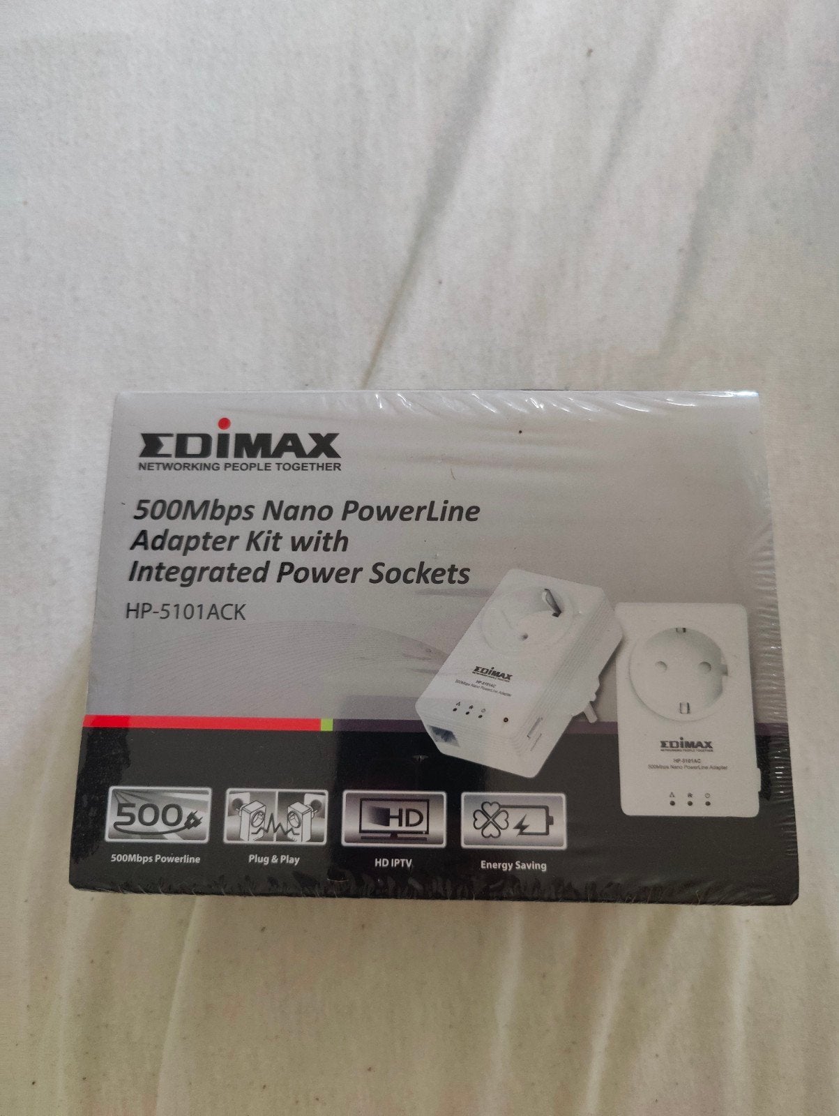 500Mbps Nano PowerLine Adapter with integrated socket, Computers en Software, Ophalen of Verzenden, Nieuw, Desktop, Edimax