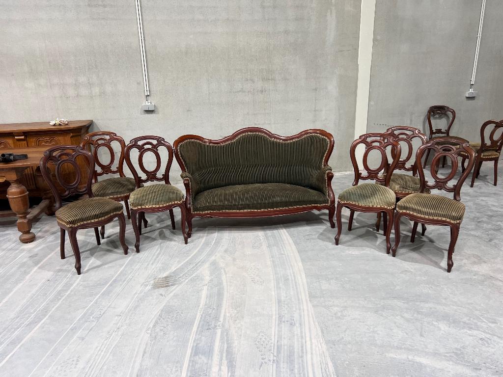 Salon vintage 8 chaises Louis Philippe Napoléon III M31, Enlèvement
