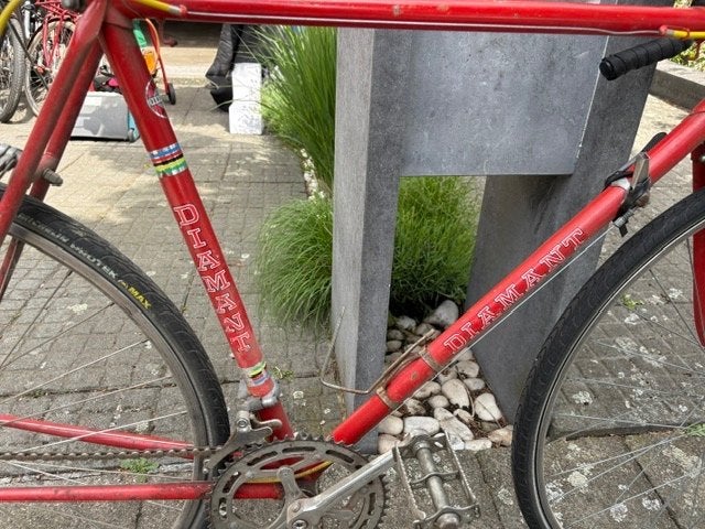 Vintage koersfiets DIAMANT Rood, Vélos & Vélomoteurs, Autres marques, Aluminium, Enlèvement, Utilisé