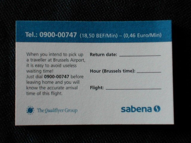 Sabena Post-It Blokje #043 (20p) – The Qualiflyer Group, Ophalen of Verzenden, Nieuw