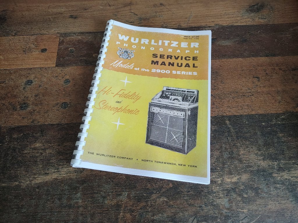 Service Manual: Wurlitzer 2900 (1965) jukebox nieuw !!, Envoi, Wurlitzer