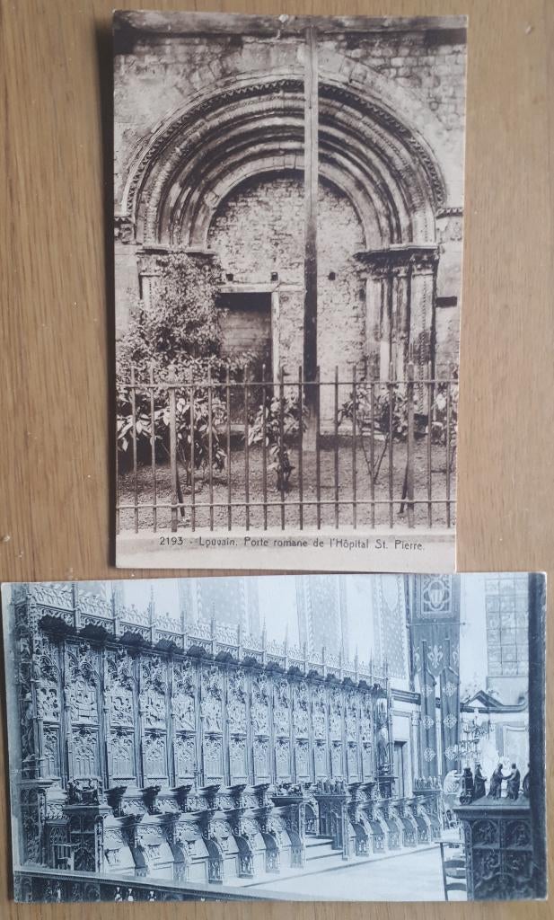 2 oude postkaarten Leuven ; niet gelopen, Verzamelen, Verzenden, 1920 tot 1940, Ongelopen, Vlaams-Brabant