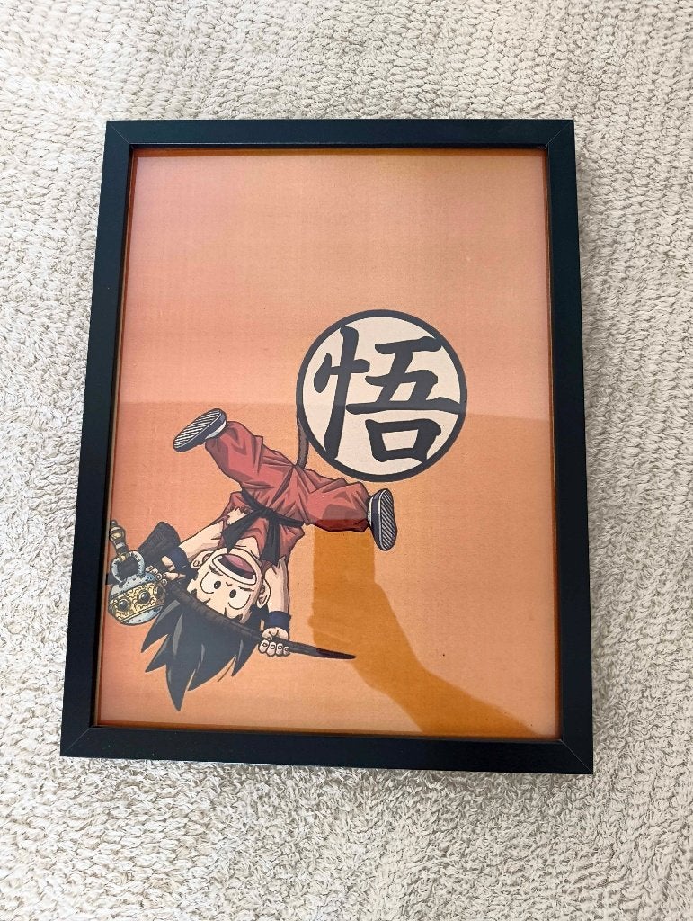 Cadre avec poster Dragon Ball, 32 cm, Enlèvement ou Envoi, 43 cm, Bois