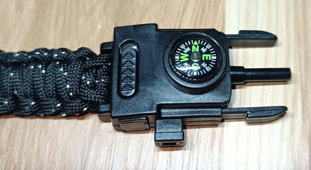 Survival Armband Paracord – Kompas + Firestarter + Fluit, Ophalen of Verzenden, Nieuw