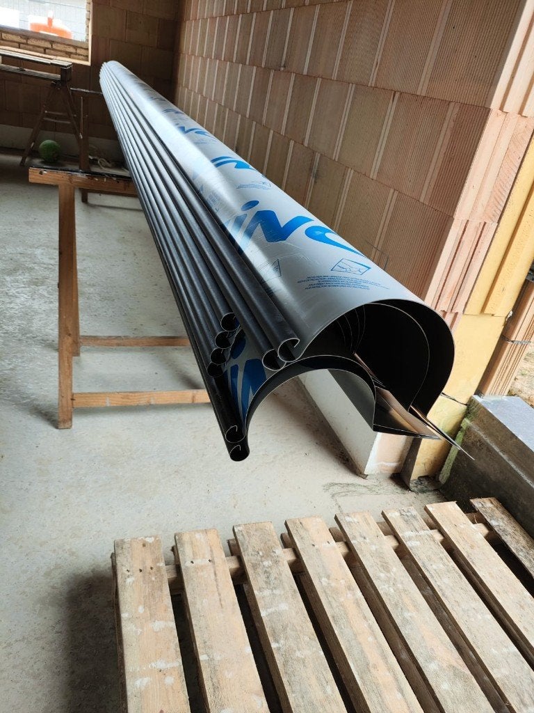 Antraciet ZInk goten type Halfrond Nieuw, Neuf, Zinc, Gouttière, Enlèvement
