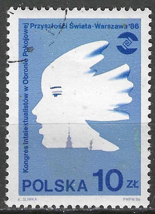 Pologne 1986 - Yvert 2823 - La paix dans le monde (ST), Timbres & Monnaies, Timbres | Europe | Autre, Envoi, Pologne, Affranchi
