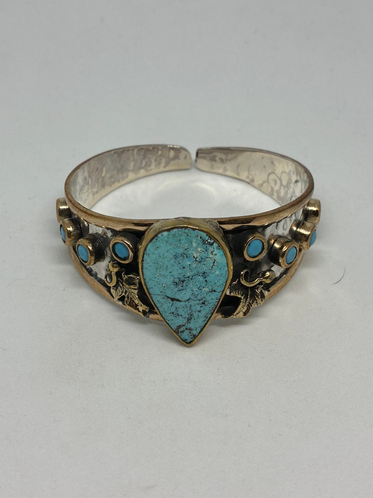 Zilver 925 armband met turkoois en brons( zilveren armband ), Nieuw, Ophalen of Verzenden, Met edelsteen, Zilver