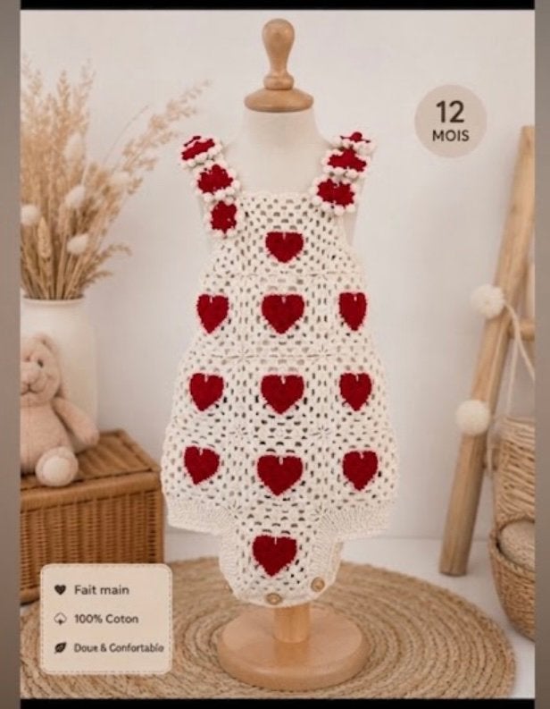 Ensemble tricot fait main neuf taille 1 an, Kinderen en Baby's, Babykleding | Overige, Ophalen, Nieuw, Meisje