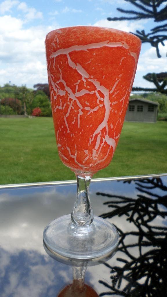 Verre vintage craquelé style fat lava, Enlèvement ou Envoi