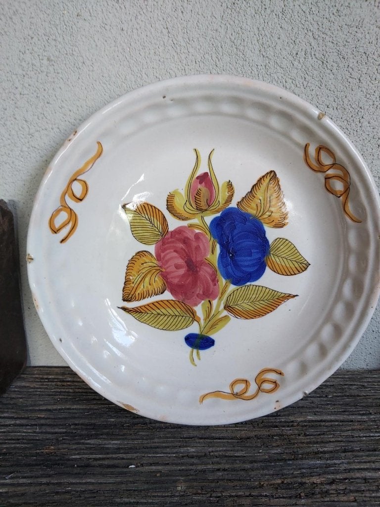 Prachtige antieke oosterse ? grote schaal met ribbelrand, Antiek en Kunst, Antiek | Keramiek en Aardewerk, Ophalen of Verzenden