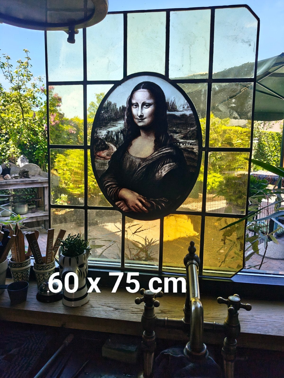 Mona Lisa. Zigs en verre au plomb, Antiquités & Art, Enlèvement